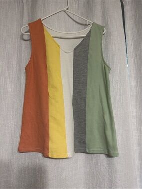 Boutique medium sleeveless color block top
